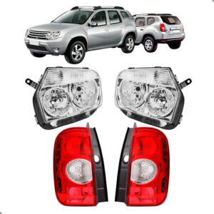 Kit Par Farol E Par Lanternas Duster 2010 2011 2012 A 2015 Ambos Lados