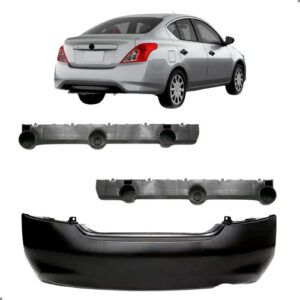 Parachoque Traseiro Versa 2011 2012 2013 2014 Com Par Guias