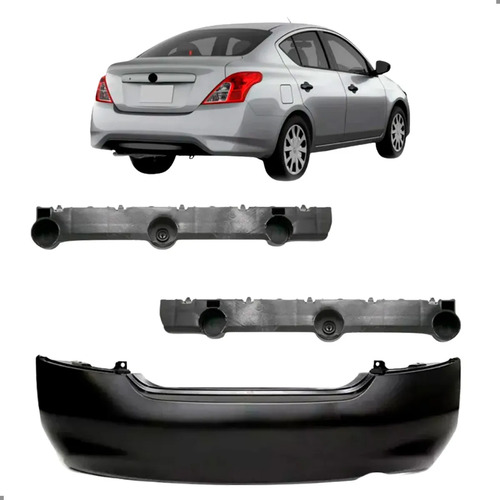 Parachoque Traseiro Versa 2011 2012 2013 2014 Com Par Guias