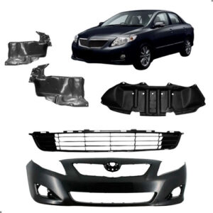 Kit Parachoque Corolla 2009 2010 2011 Defletor E Par Guias Para Pintar