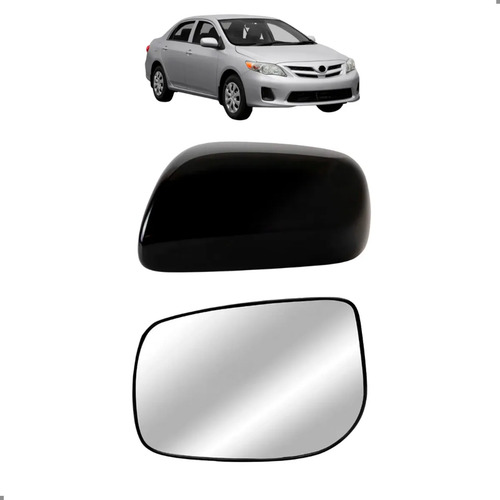 Kit Capa E Lente Retrovisor Para Corolla 2009 A 2013 Direita Direito Passageiro