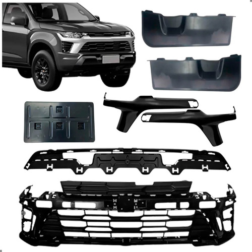Kit Parachoque Moldura Suporte Defletor S10 Wt 2025 2026 Para Pintar
