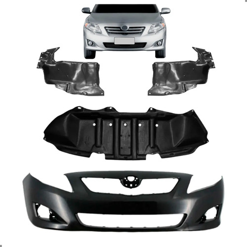 Kit Parachoque Para Corolla 2009 2010 2011 Com Defletor Para Pintar