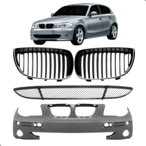 Kit Parachoque Com Grades Bmw Serie 1 118 116 2004 A 2007 Para Pintar
