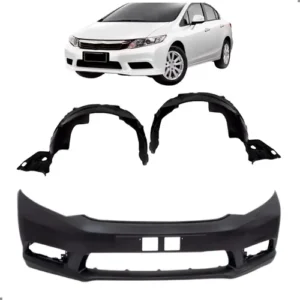 Kit Parachoque Civic 2012 A 2016 Com Par Parabarros Para Pintar