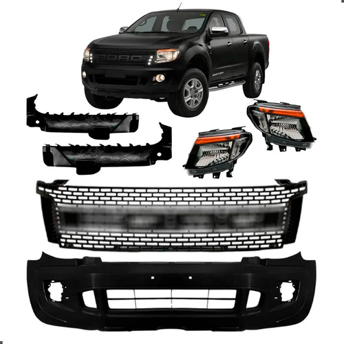 Kit Parachoque Dianteiro Ranger 2013 2014 2015 2016 Raptor Para Pintar