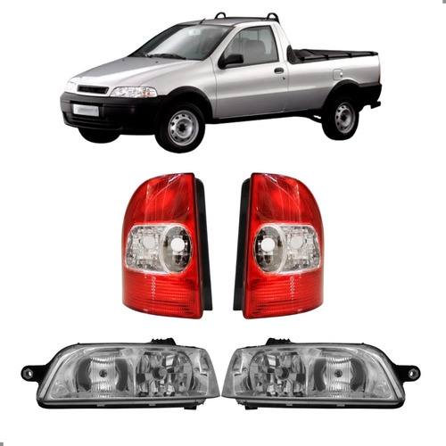 Par Farol Strada Fire 2001 A 2005 Com Lanterna Bicolor Ambos Lados