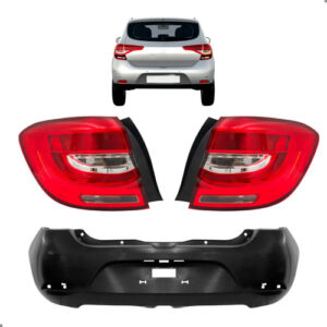 Kit Parachoque Tras Para Sandero 2020 A 2024 Par Lanternas