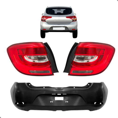 Kit Parachoque Tras Para Sandero 2020 A 2024 Par Lanternas