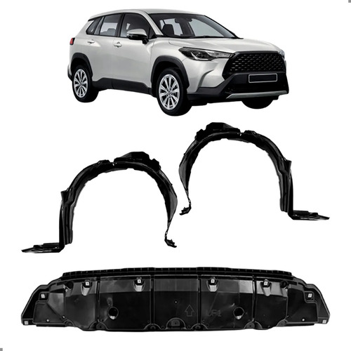 Kit Defletor E Par Parabarro Para Corolla Cross 2021 A 2024