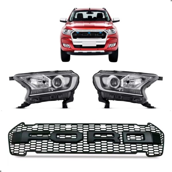 Kit Grade E Farois Fume Para Ford Ranger 2016 A 2019 Raptor Para Pintar