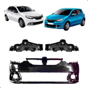 Parachoque Dianteiro E Guias Para Logan Sandero 2014 A 2019 Para Pintar