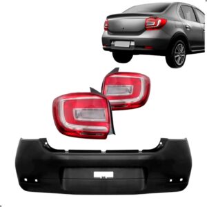 Kit Parachoque Traseiro Para Logan 2017 A 2025 E Lanternas