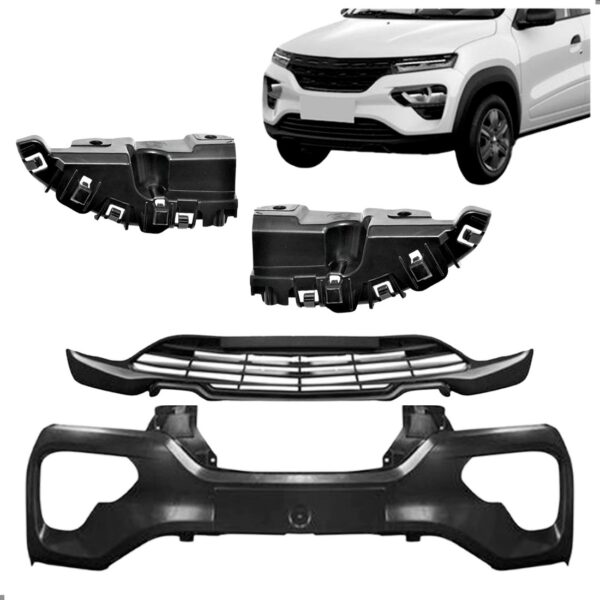 Kit Parachoque Dianteiro Com Guias Para Kwid 2022 23 24 2025 Para Pintar