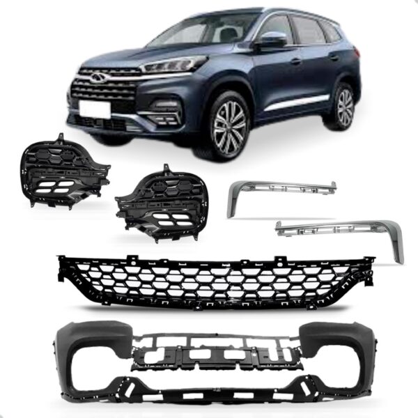 Kit Parachoque Tiggo 8 2021 A 2023 Com Grade E Frisos