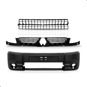 Kit Frente Para Kangoo 2008 A 2014 Capo Parachoque E Grades Preto
