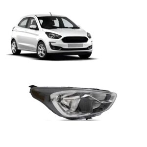 Farol Black/cromado Para Ford Ka 2019 A 2022 Manual (h4) Direito/passageiro