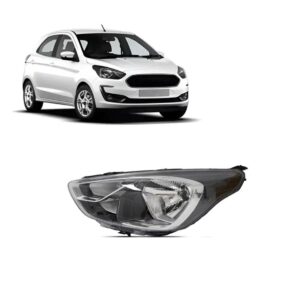 Farol Black/cromado Para Ford Ka 2019 A 2022 Manual (h4) Esquerdo/motorista