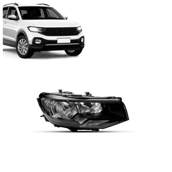 Farol Eletrico Para T-cross 2019 A 2024 Sem Led Sem Projetor Direito/passageiro