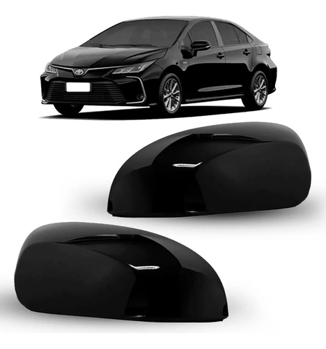 Kit Capa De Retrovisor Para Corolla 2020 2021 2022 A 2026 Preto