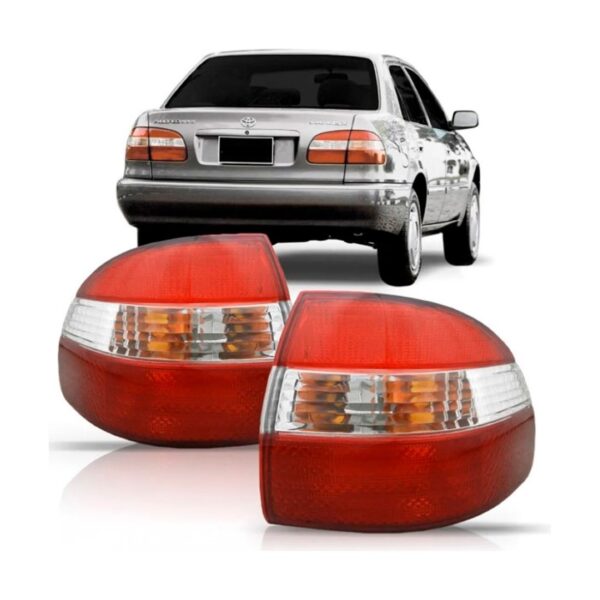 Kit Lanterna Traseira Canto Para Corolla 1998 A 2001 2002 Ambos Lados Bicolor