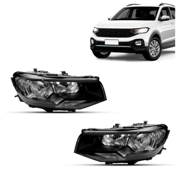 Par Farol Eletri Para T-cross 2019 A 24 Sem Led Sem Projetor Ambos Lados