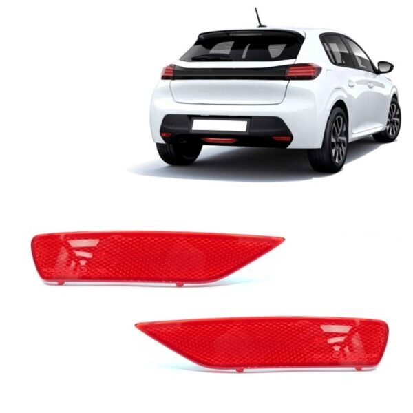 Par Refletor Lanterna Parachoq Tras Para Peugeot 208 2025 26 Vermelho