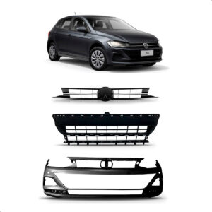 Kit Parachoque Com Grades Polo 2018 A 2022 Com Furo Sensor