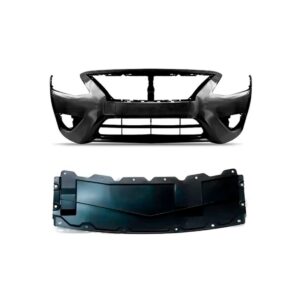 Kit Parachoque Para Versa 2015 A 2021 Com Defletor Dianteiro Preto