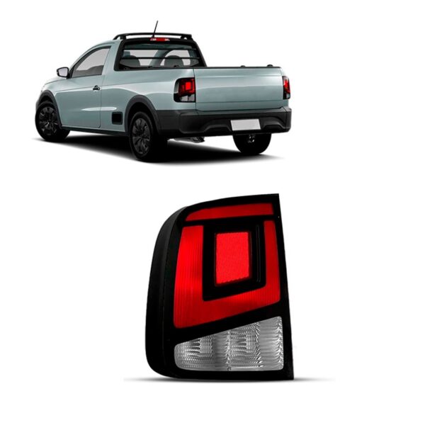 Lente Lanterna Traseira Para Saveiro 2023 2024 2025 2026 Vermelho Lado Esquerdo