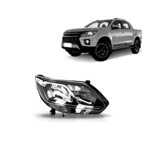Farol Black Para S10/trailblazer 17 A 24 Friso Cromad S/ Led Direito/passageiro