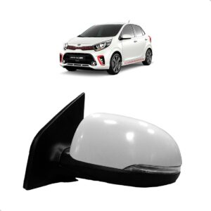 Retrovisor Elétrico Picanto 2010 A 2019 Capa Branca C/pisca Esquerdo