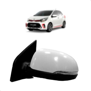 Retrovisor Elétrico Picanto 2010 A 2019 Capa Branca C/pisca Esquerdo