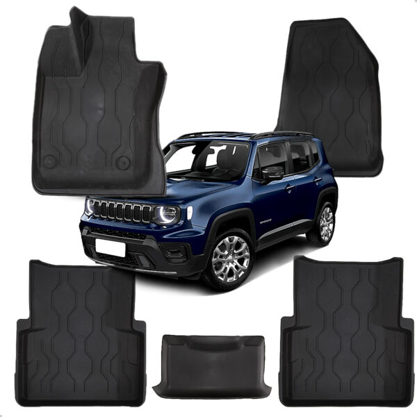 Tapete Bandeja 3d Elevada Impermeável Renegade 2015 A 2026 Preto