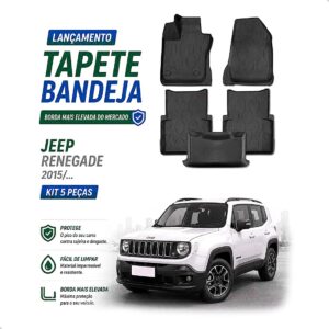 Tapete Bandeja 3d Elevada Impermeável Renegade 2015 A 2026 Preto