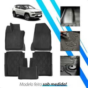 Tapete Bandeja Borda Elevada Impermeávl Compass 2016 A 2026 Preto