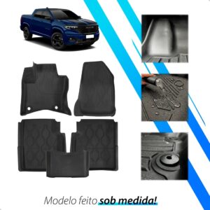 Tapete Bandeja 3d Rampage 2023 24 A 2026 Elevada Impermeável Preto