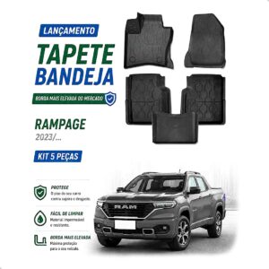 Tapete Bandeja 3d Rampage 2023 24 A 2026 Elevada Impermeável Preto