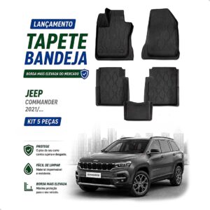 Tapete 3d Bandeja Elevada Impermeável Commander 2021 A 2026 Preto