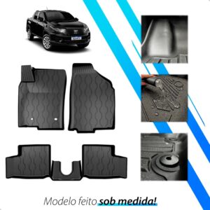 Tapete Bandeja 3d Strada Cabine Dupla 2020 A 2026 Impermeávl Preto