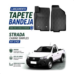 Tapete Bandeja 3d Strada Cabine Simples 2020 A 2026 Imprmeáv Preto