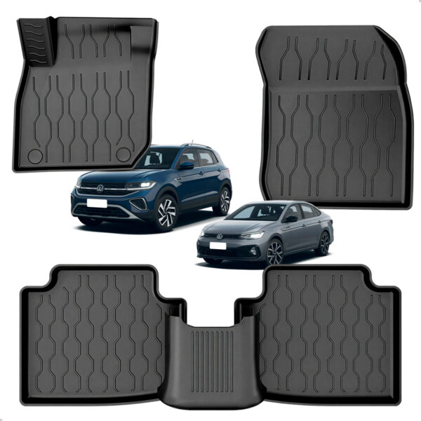 Tapete Bandeja 3d Virtus / T-Cross 2018 2019 A 2025 2026 Impermeável Preto