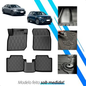 Tapete Bandeja 3d Virtus / T-Cross 2018 2019 A 2025 2026 Impermeável Preto