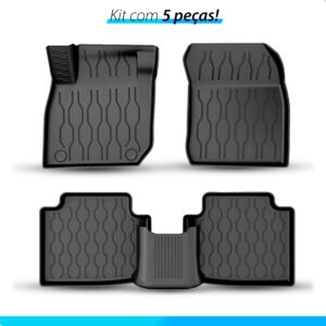 Tapete Bandeja 3d Virtus / T-Cross 2018 2019 A 2025 2026 Impermeável Preto