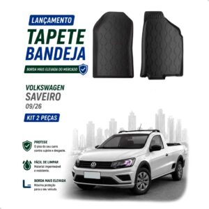 Tapete Bandeja 3d Saveiro 2009 2010 A 2025 2026 Impermeável Preto