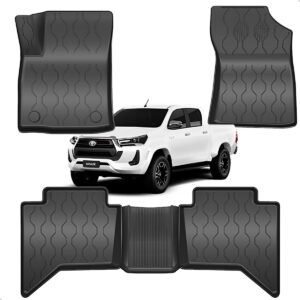 Tapete Bandeja 3d Hilux Cabine Dupla 2016 A 2026 Impermeável Preto
