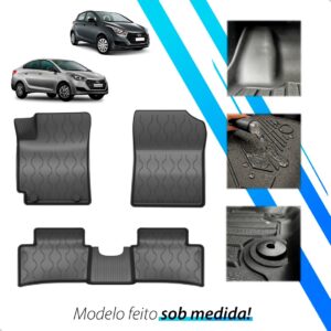 Tapete Bandeja 3d Hb20s Sedan 2013 2014 A 2019 Impermeável Preto