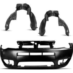 Kit Parachoque Com Par Parabarro Palio Flex/strada 2005 A 08 Preto