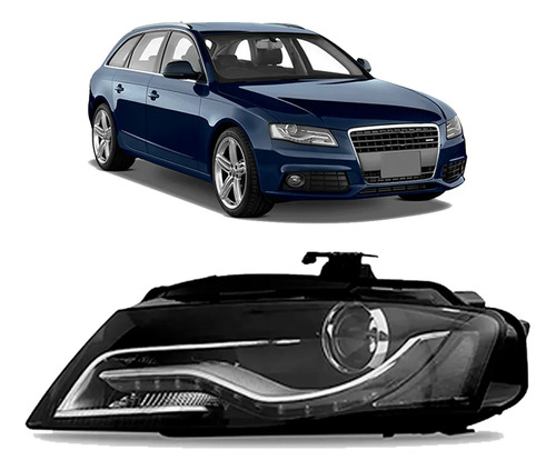 Farol Para Audi A4 2009 2010 2011 2012 Eletrico C/ Led Esquerdo/motorista