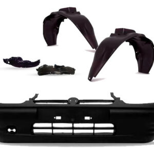 Kit Parachoque Com Par Parabarro Para Corsa 1996 1997 A 1999 Preto